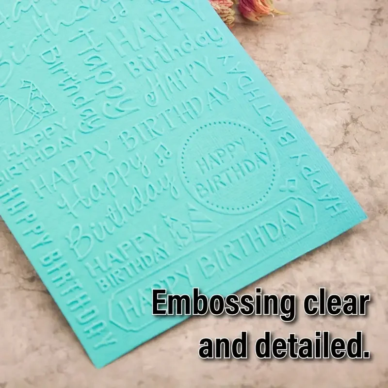 One Embossed Folder Happy Birthday Pattern Plastic Embossing Folder Card Printing Sticker Photo Album HandmadeDIYDecoration plastic embossing folder embossing folder