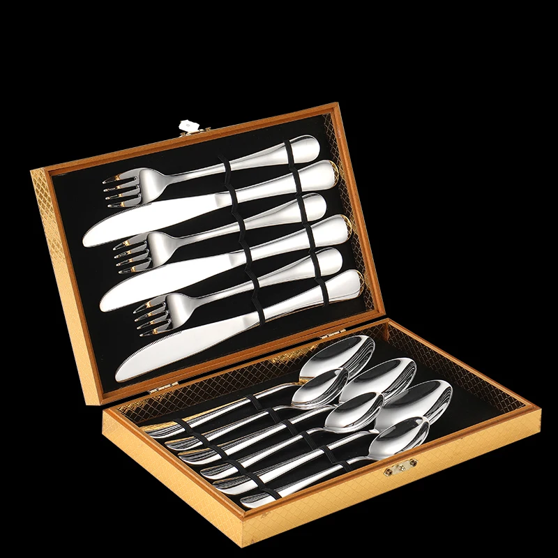 

Stainless Steel Advanced Suit Design Modern Luxury Nordic Suit Spork Knife Set Japanese Pratos De Jantar Home Accessories