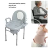 Bedside Commode Chair Bedside Commode Toilet Heavy Duty Sealed Lid Armrests with 2 Internal Buckets for Squat Toilet for Adults 4