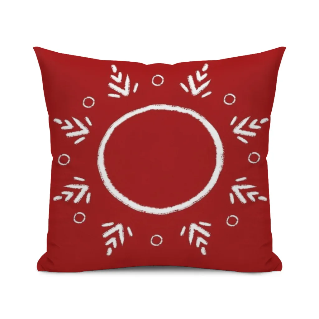 

Snowflake - white Pillow Case Home Bedroom Living Room Sofa Cushion Cover 45x45cm Peach Skin Pillowcase