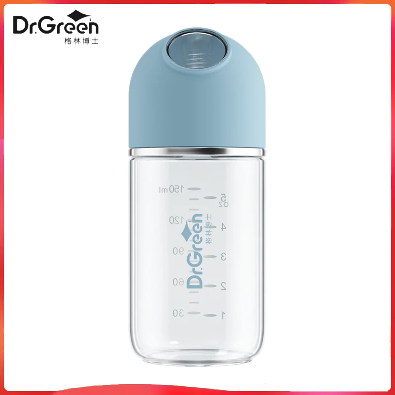 Dr.Green New Upgrade Professional Newborn baby bottles Wide Mouth Bottle 150mL/240mL High borosilicate Glass Washable Bottles