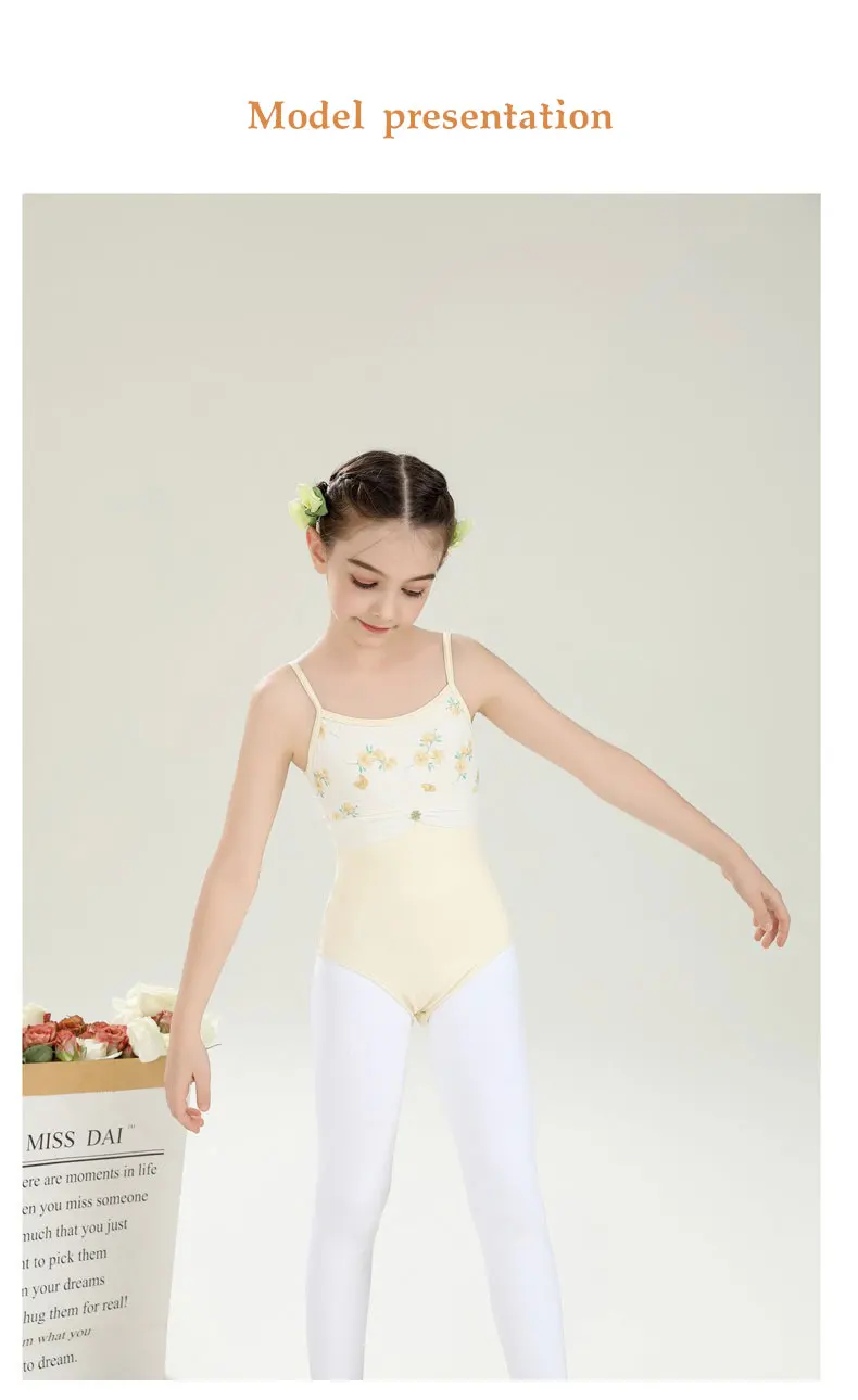 Kindertanzkostüme, bedruckt mit klassischen Tanzmustern, Trainingsanzüge für Mädchen, Performance-Outfits für junge Mädchen – Detail 5