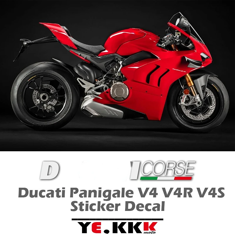 

For DUCATI Panigale V4 V4S V4R V4SP Fairing Sticker Decal Cutout Custom Red Black White Italian Tricolor Flag Stickers LOGO