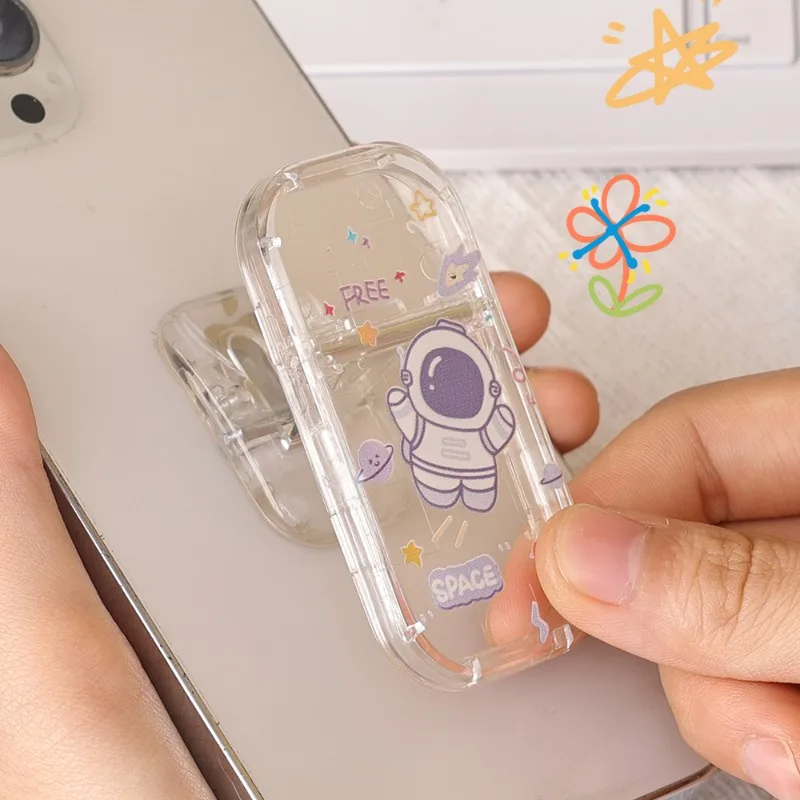 Acrylic Phone Stand Universal Retractable Phone Grip Holder Self-adhesive Phone Kichstand for Iphone Xiaomi Samsung Desk Bracket