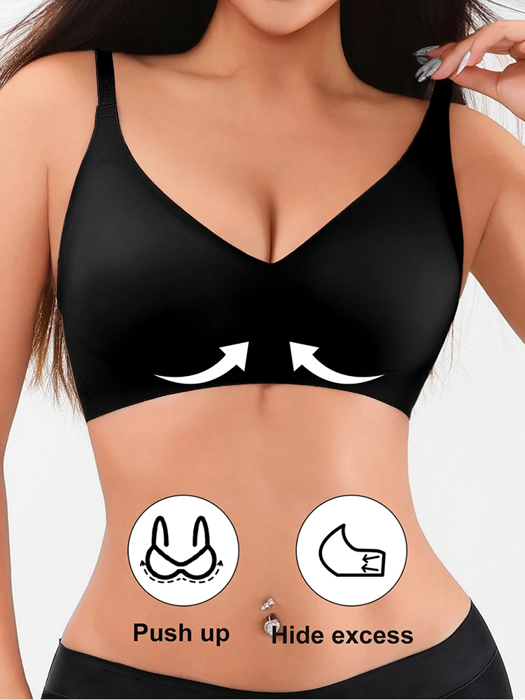 1pcs S-XL Seamless Female Underwear Jelly Gel Lady Bra Wireless Anti-sagging Bras Female Bralette Padded Comfortable Lingerie 6