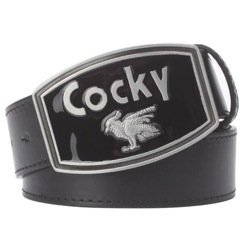 Fancy Gift Eigenwijs Cock Vogel Mode Riem Mannen Animal Print Metalen Gesp