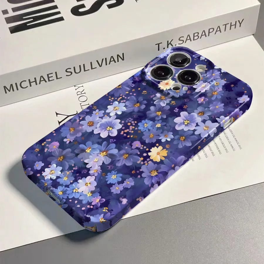 Blue Flower Hard Cover Phone Case - Stylish and Durable Protection