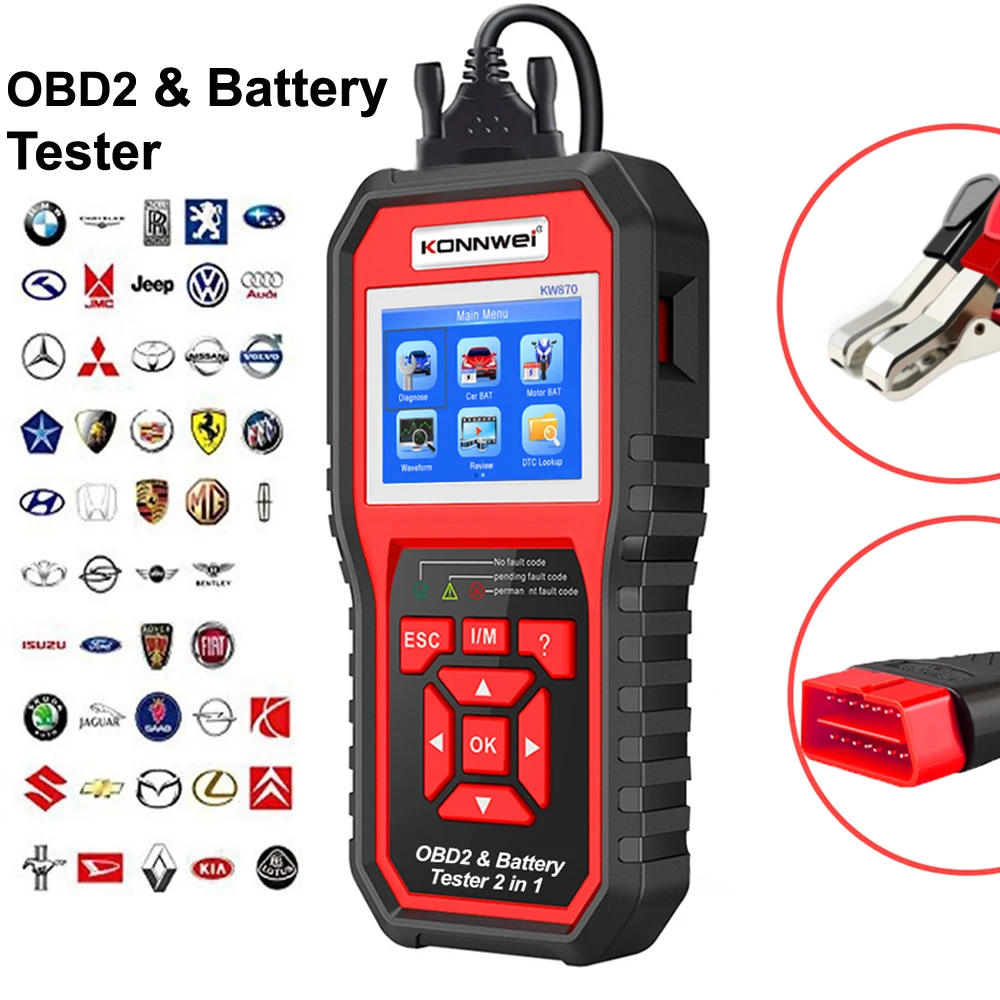 Tanio Profesjonalny skaner OBD2 BatteryTester czytnik kodów samochodowych sklep