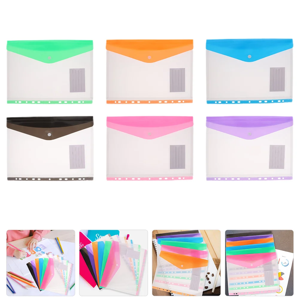 

6 Pcs Transparent Binder Bag Clips Clear File Folders File Holder Holders Bags Storage Pp Office