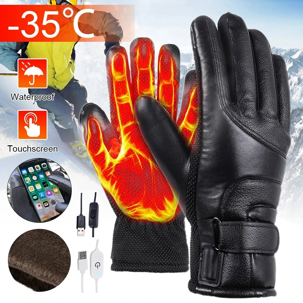 WinterMotorcycleGlovesElectricHeatedWaterproofWindproofCycling