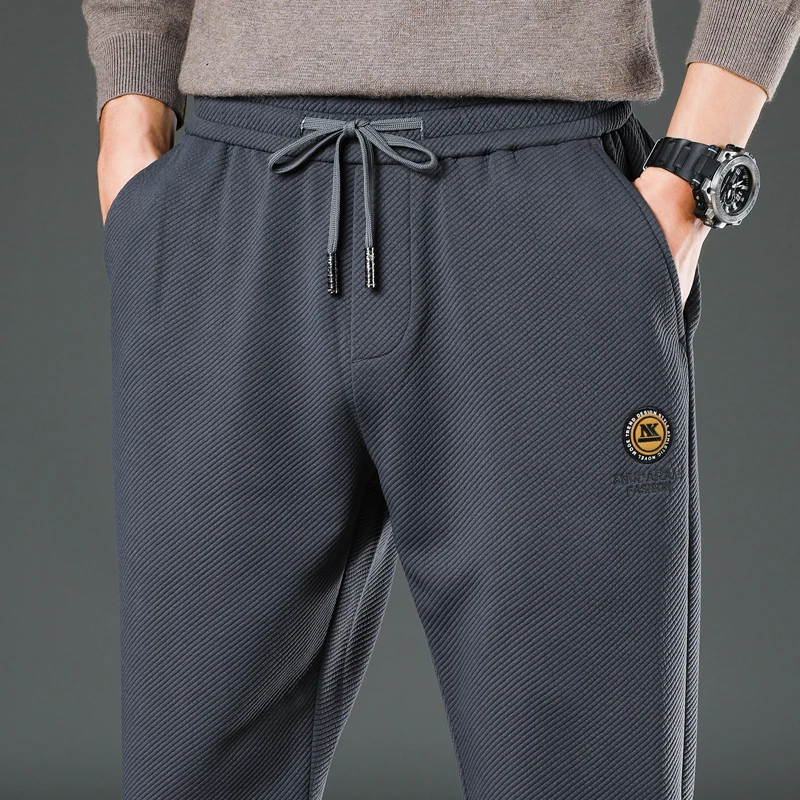Men's Casual Pants Winter Fall Men's Warm Thick Imitation Cotton Pants Elastic Pocket Work Plus size pant suit  M-6XL  LY6067 5