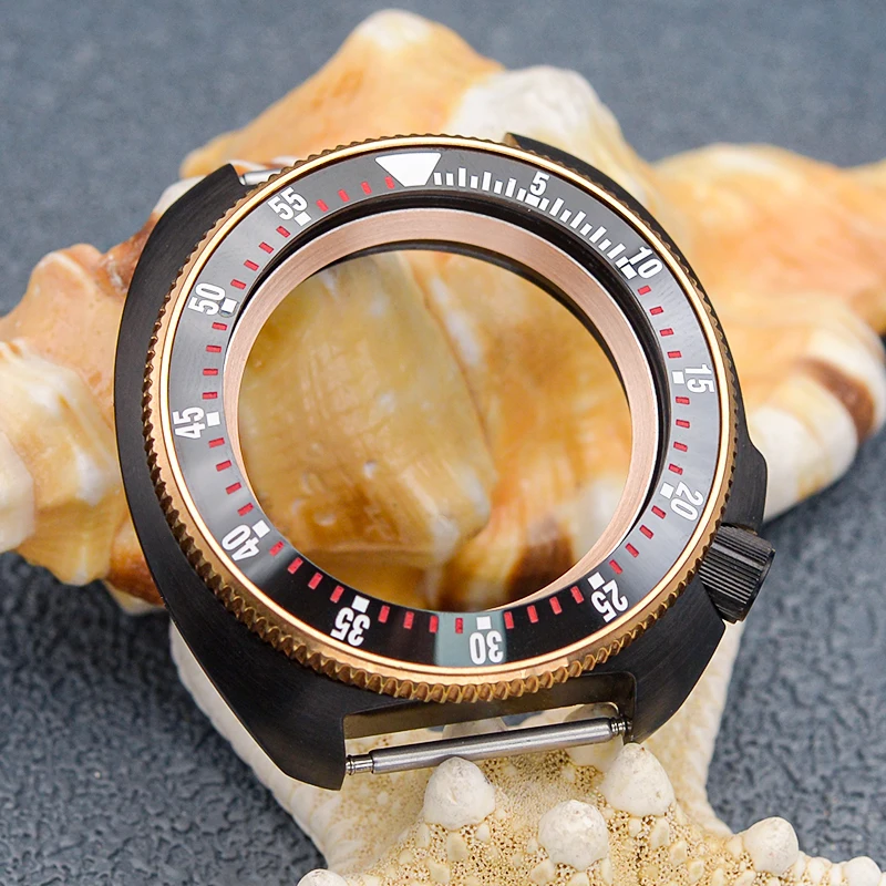 Mod Black Seiko 6105 6309 Nh35 Custodia Per Abalone Turtle Watch Nh35 Nh36 4R Japan Movement Custodie Per Orologi Da Sub Da Uomo