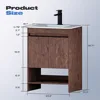 24" Bathroom Vanity, Brown Modern Small Single Bathroom Cabinet Set, Soft Closing Doors with Metal Handles, Storage, Sink Base 2