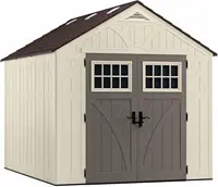 Heavy-Duty Resin Storage Shed Sand 103"D X 100.5"W X 122.25"H Multi-walled Polypropylene Resin Panels with Lockable Doors 1