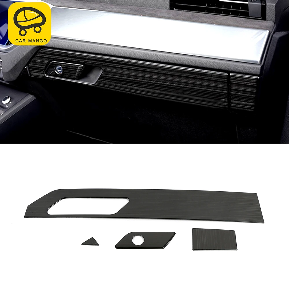 

Автомобильные аксессуары CarManGo для Audi Q3 F3 2018-2023, нержавеющая сталь, чехол для перчаточного ящика пассажирского сиденья, отделка, наклейка, украшение рамы