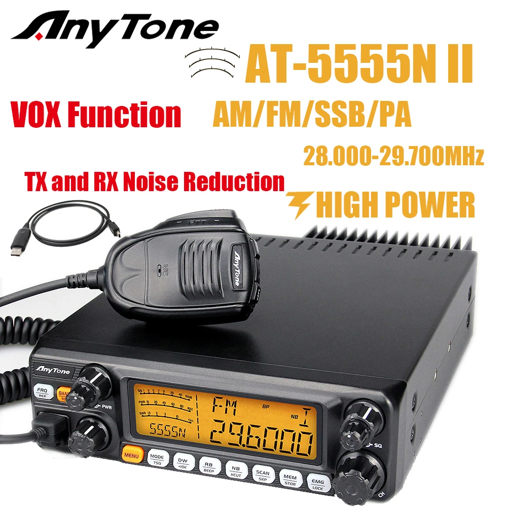 AnyToneAT5555NII2800029700MHz10MeterRadio40ChannelMobile