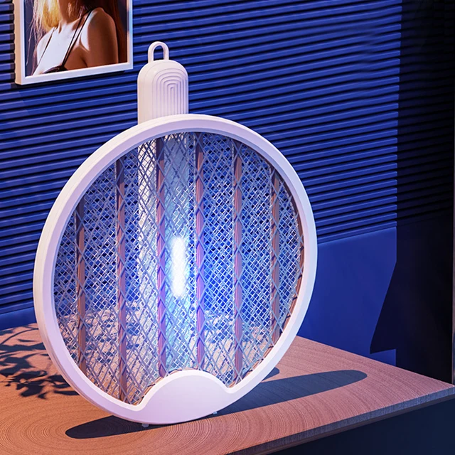 2-In-1 Szúnyog Ütő Usb Újratölthető Rovar Gyilkos Biztonsági Védő Háló Háztartások Otthoni Hálószobához