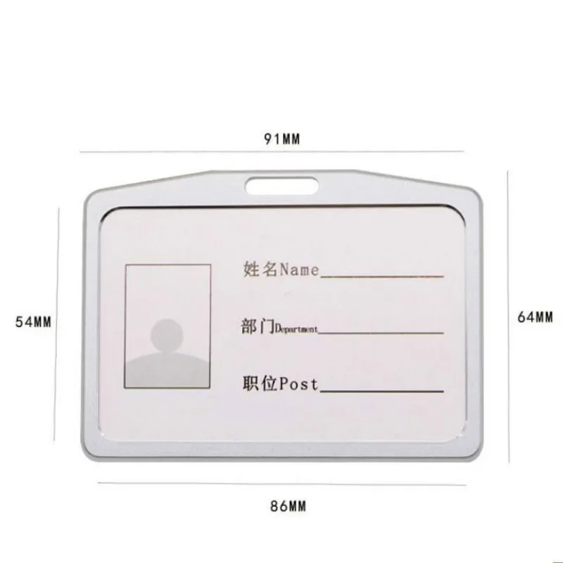 Badge Holder Aluminium Alloy Card Holder Retractable Badge Reel Company Staff Pass ID Work Card Holder Business Supplies