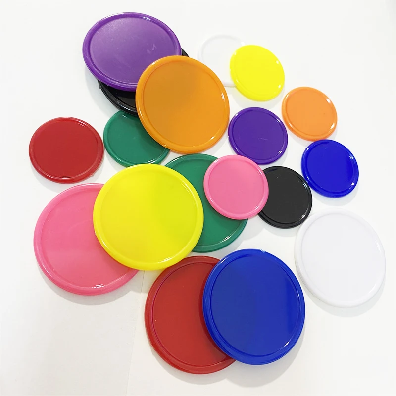 PS Plastic Chips Markers Token Poker Chips Plastic Game Coins For Family Club Board Games Teaching 9 Colours 100Pcs 25mm 37mm