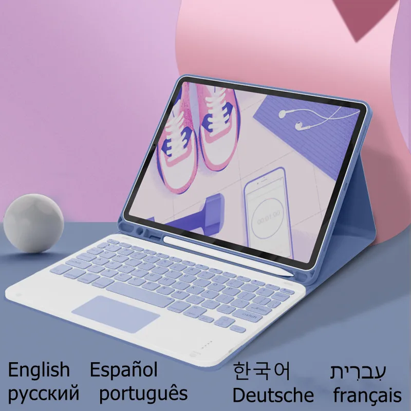 Tastiera Magic Case Per Ipad Pro 11 2020 Custodia 2021 Per Ipad Pro 12.9 2021 2020 2018 Tastiera Russa Spagnola Per Ipad Pro 12 9