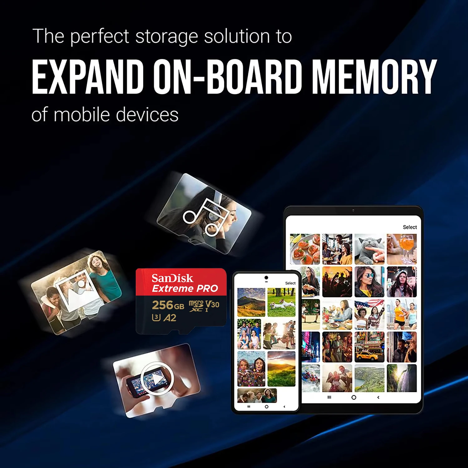 SanDisk A2 마이크로SD 카드 U3 V30 클래스 10 200MB/s 읽기 속도 TF 플래시 메모리 카드 32GB 64GB 128GB 256GB 512GB
