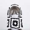 Autumn Winter Balaclava Hats for Women Handmade Crochet Knitted One-Piece Beanies Retro Floral Square Woolen Caps Earflap Bonnet 5