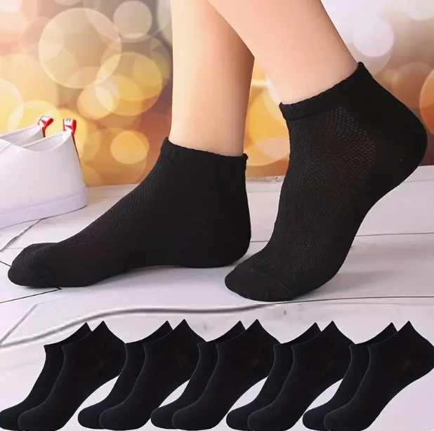 Women's Summer Mesh Ankle Athletic Running Socks Black&White&Gray Thin Low Cut Socks Breathable No Show Sports Men's Socks Image 3