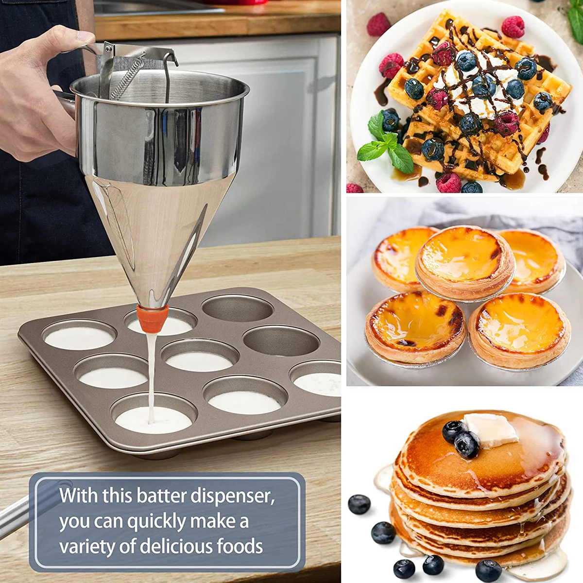 Batter Dispenser Cupcake Pancake,Professional Leakproof Durable