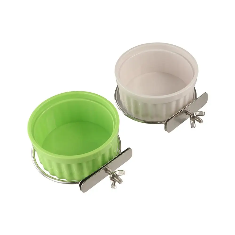Wall Mount Parrot Food Water Bowl Plastic Candy Color Parrot Feeding Cup Removable Bird Cage Feeder for Parrots Parakeet Cats