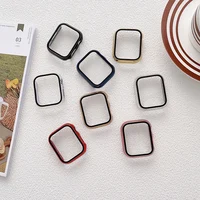 Verre et couvercle pour Apple Watch, protection d'écran, pare-chocs, boîtier de placage, iWatch Series 9, 8, 7, 6, SE, 5, 4, 3, 45mm, 41mm, 44mm, 40mm, 42mm, 38mm 2
