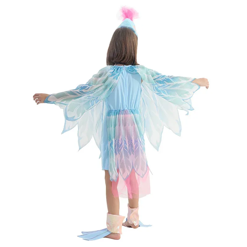 Kids Bird Costume with Wings Headpiece Toddler Cartoon Animal Clothes Outfit Girls Party Dress Up Set