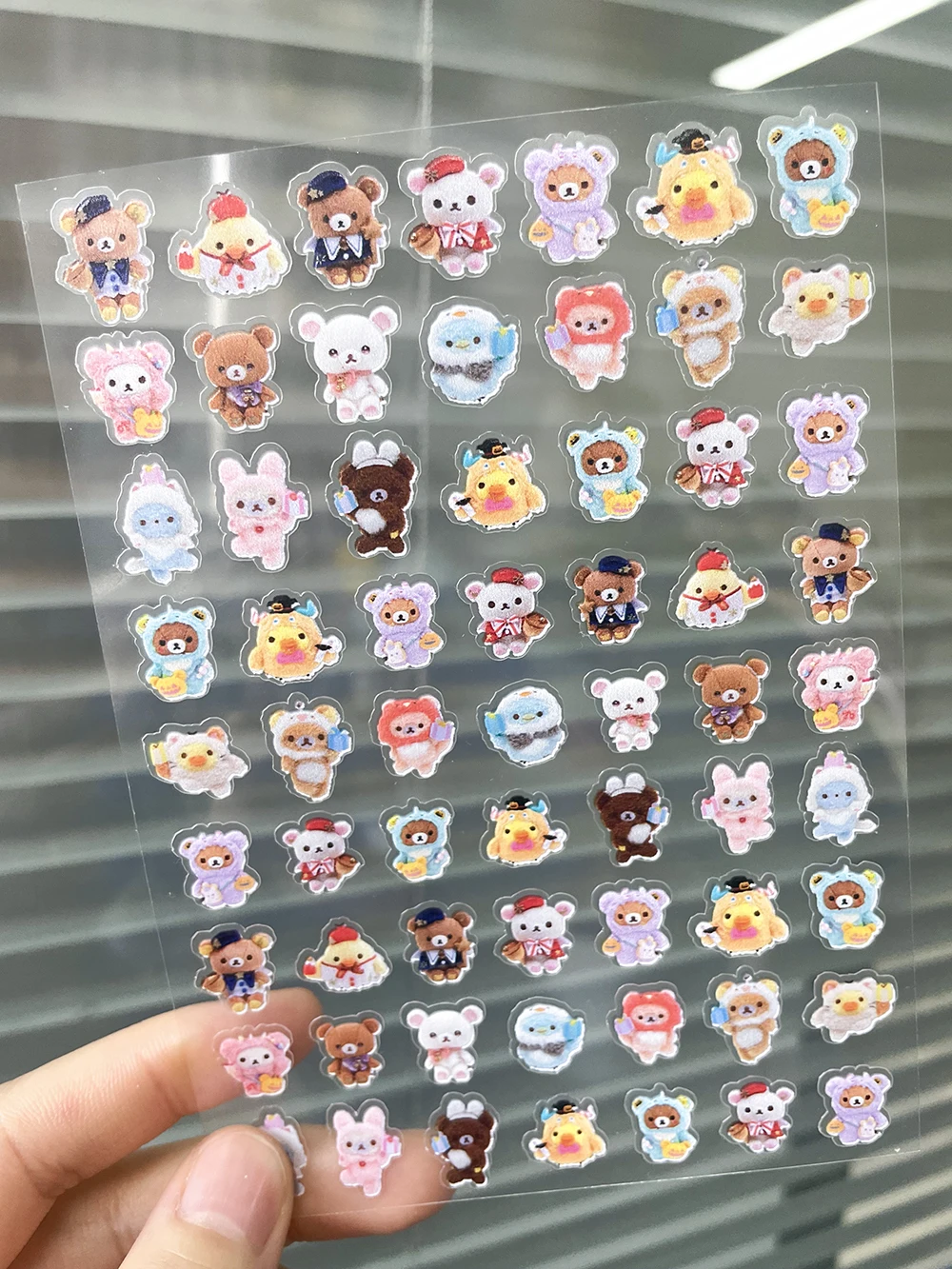 Kawaii Rilakkuma Expressions Nail Art Stickers - Cute and Waterproof Decals