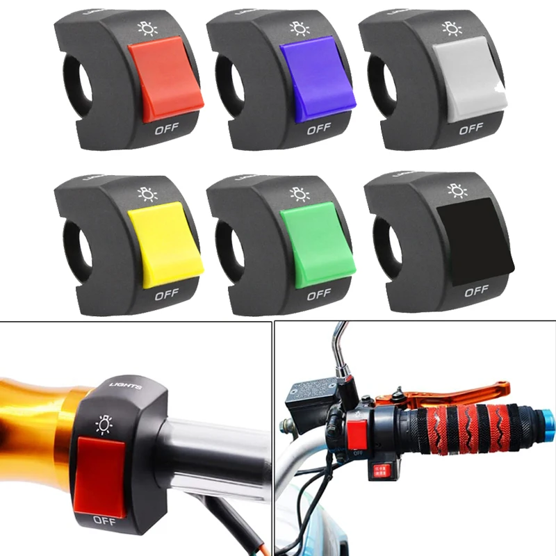 

12V Motorcycle Handlebar Light ON/OFF Button Multi-color for ATV Electronic Bike Scooter Motorbike Universal Moto Accessories