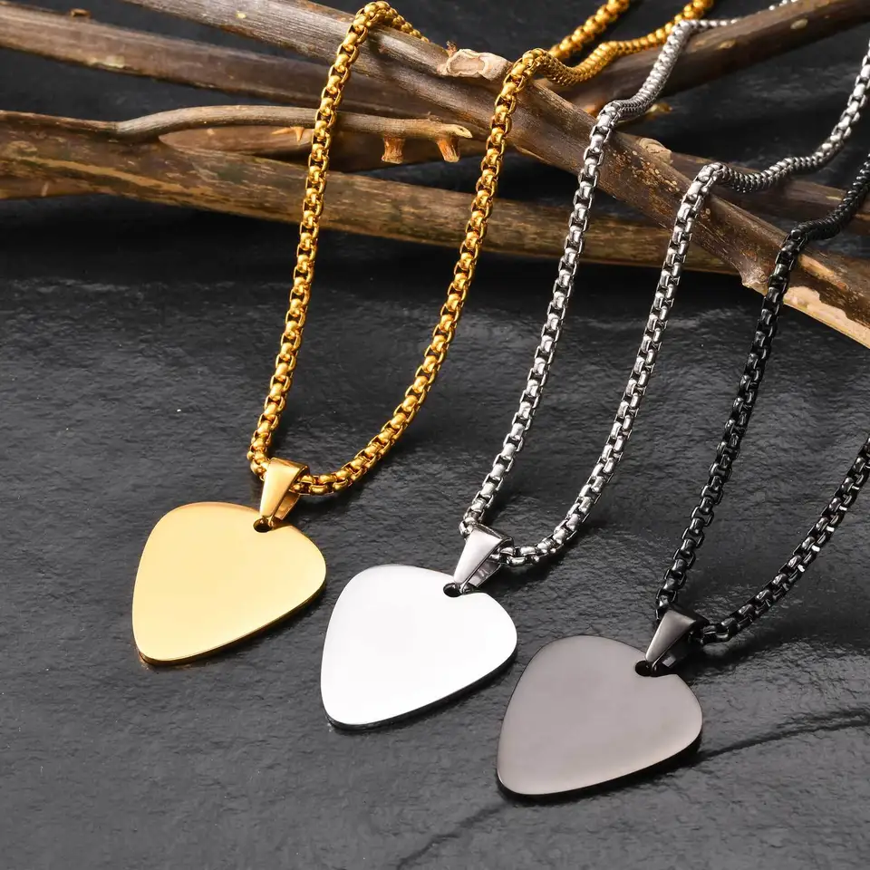 NUEAYMS Skull Guitar Pendant Necklace - Punk Rock Gothic Style Alloy Choker For Men & Women