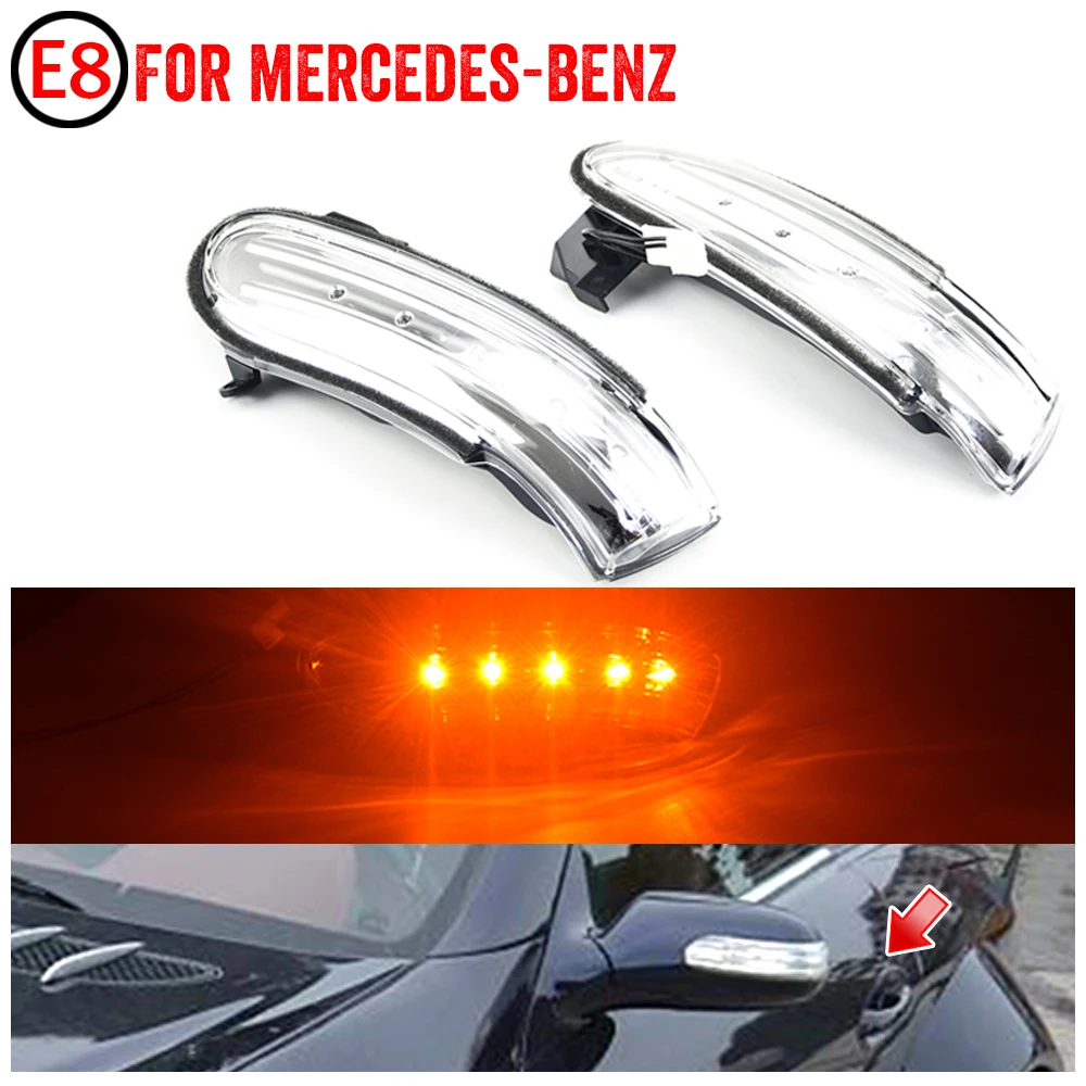 

2Pcs Indicator Turn Signal Light Rearview Mirror Sequential Blinker Lamp For Mercedes Benz SLK SL Class R171 W171 R171