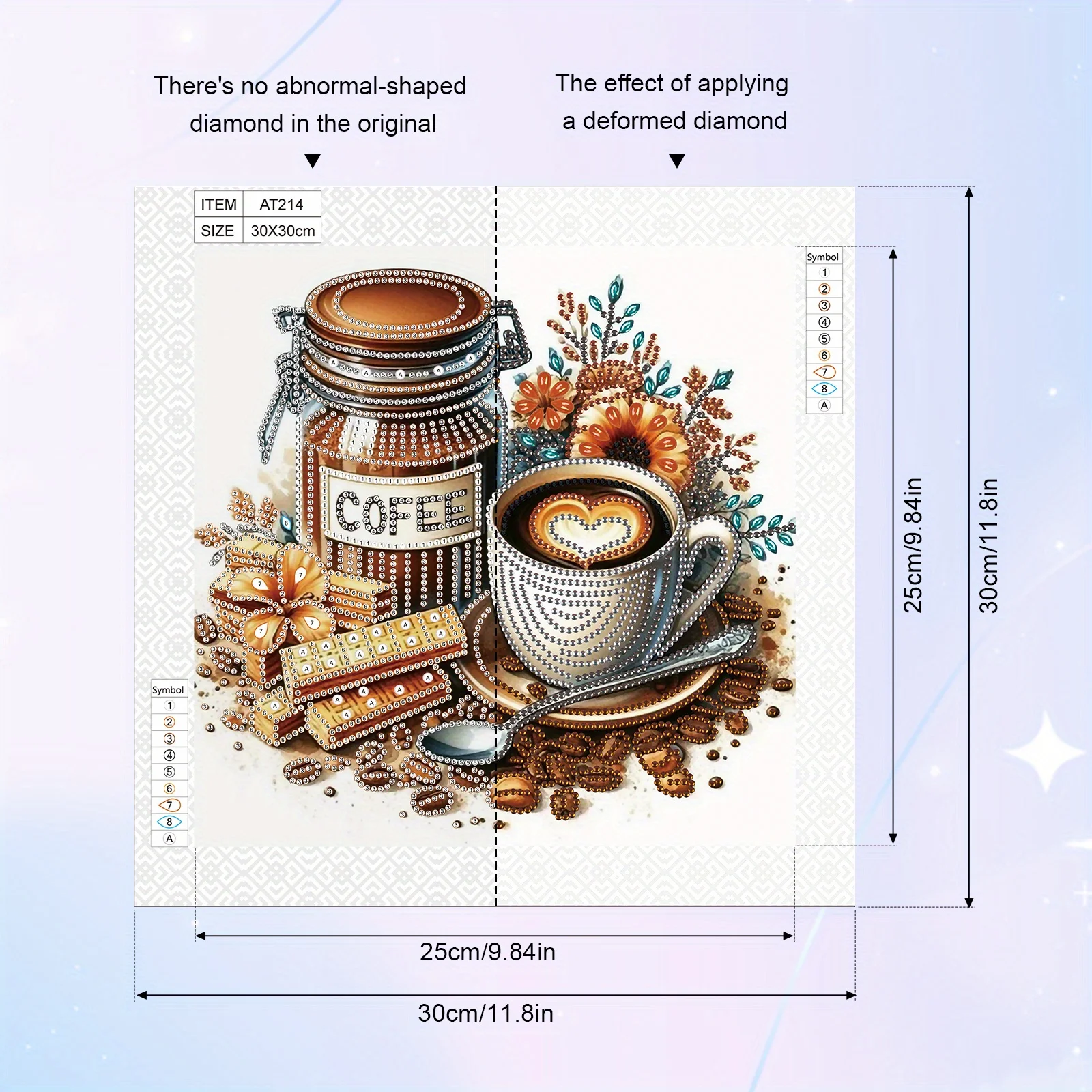 DIY Delicious coffee 5D Special Shape Diamond Art Kits for Beginners Diamond Art Painting Kits for Home Wall Decoration Gift