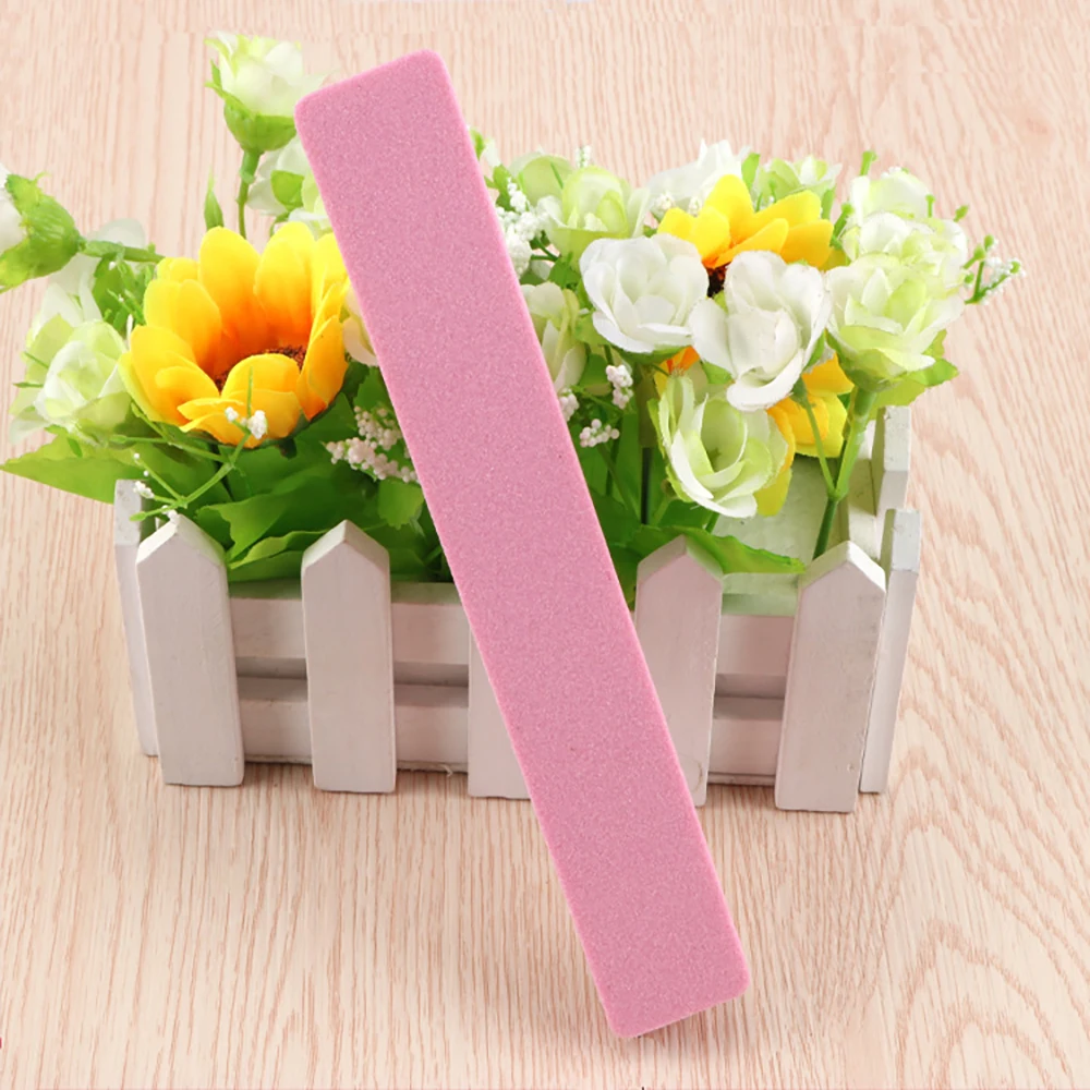 Square Nail File Sponge Lime Grinding Kits Nails Sander Files Manicure Tools Grinding Buffers Polish Design Double Side Pink
