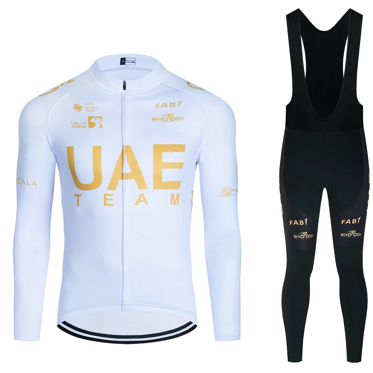 Winter 2024 Cycling  Jersey GOLDEN UAE Bike Jacket Maillot Pants Suit Ropa Ciclismo Team Pro Thermal Fleece BicycleClothing 3