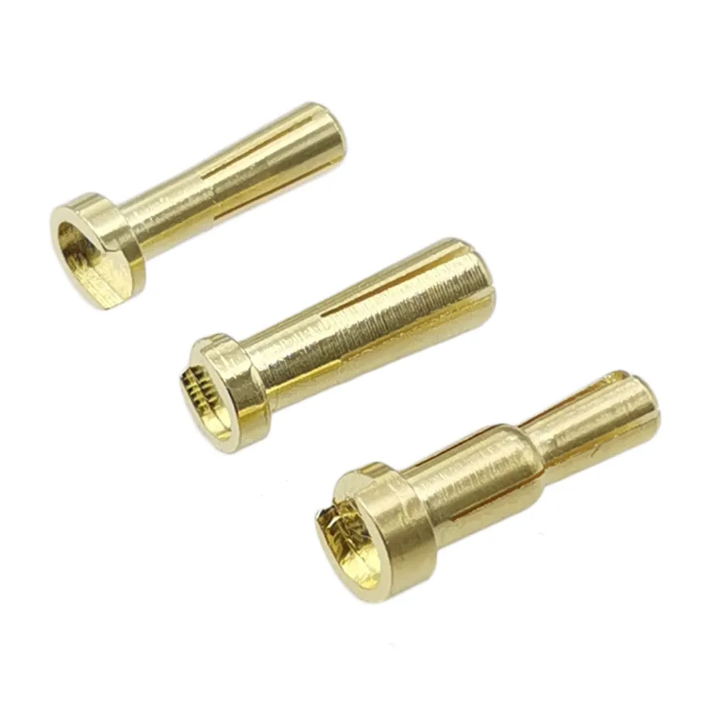 Lot de 10 connecteurs banane mâle 4mm/5mm plaqué or pour batterie RC