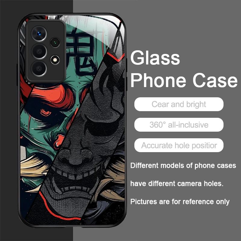 Ghost Face Samurai Tempered Glass Phone Case - Japan Edition