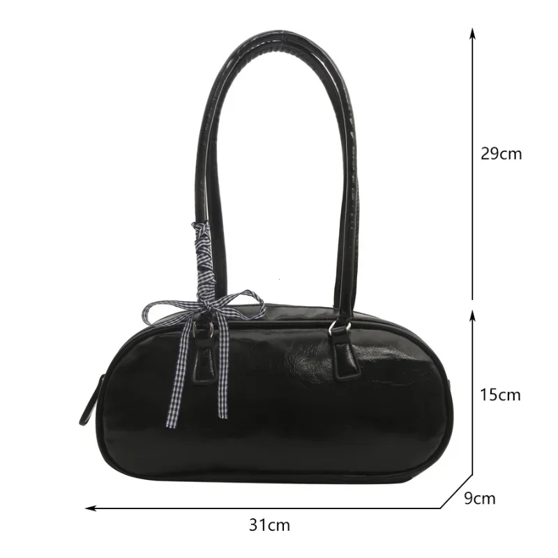 Large Capacity Silver Bag Women Portable Pillow Bag All-Match Shoulder Underarm Bag Women's Handbag Casual Boston Commuting Bags