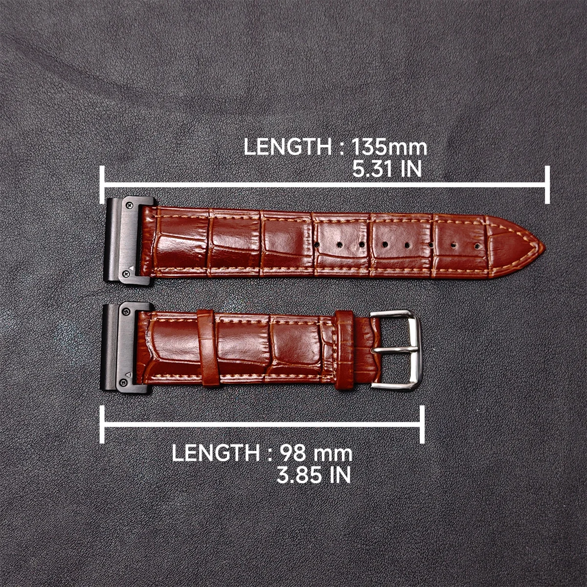 Premium Leather Strap for Garmin Smartwatch - Quick Fit Bracelet