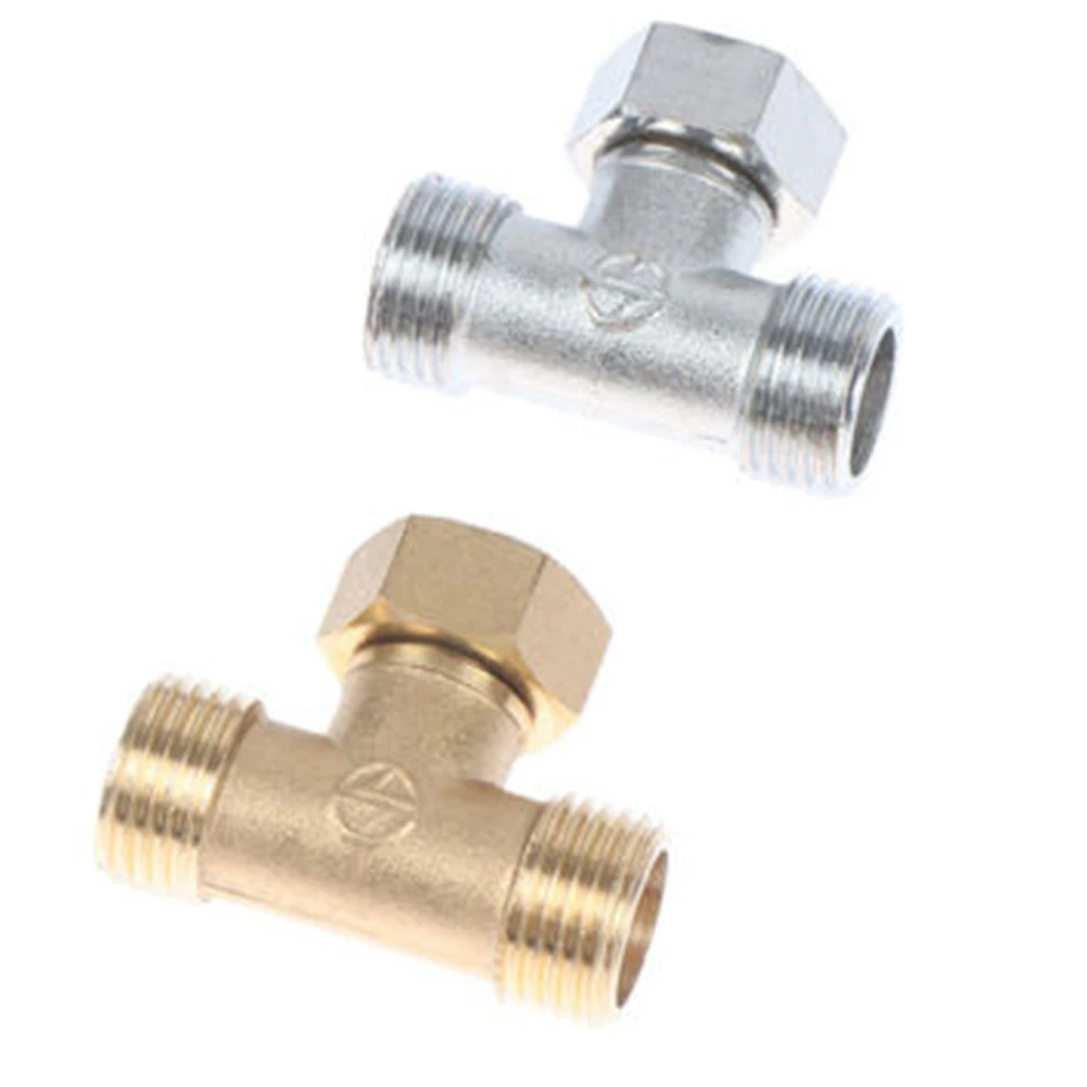 Toilet Diverter Valve Copper T Adapter G1/2" T-Valve For Bath Bidet Sprayer Shower Fitting 4 Points Copper Three-way Water Pipe