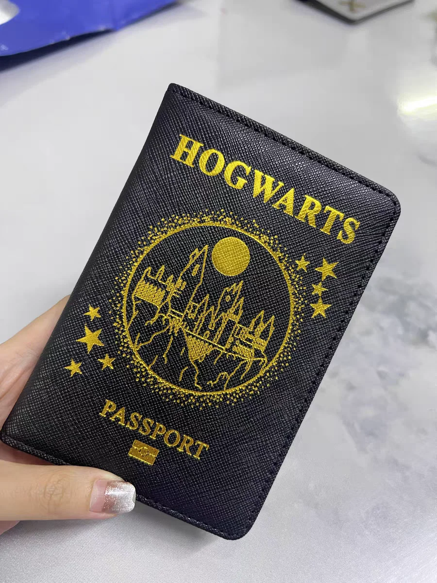 New Harry Potter Cartoon Passport Covers Holder Multi-Function Id Bank Card Donna Uomo Custodia A Portafoglio In Pelle Pu Accessori Da Viaggio
