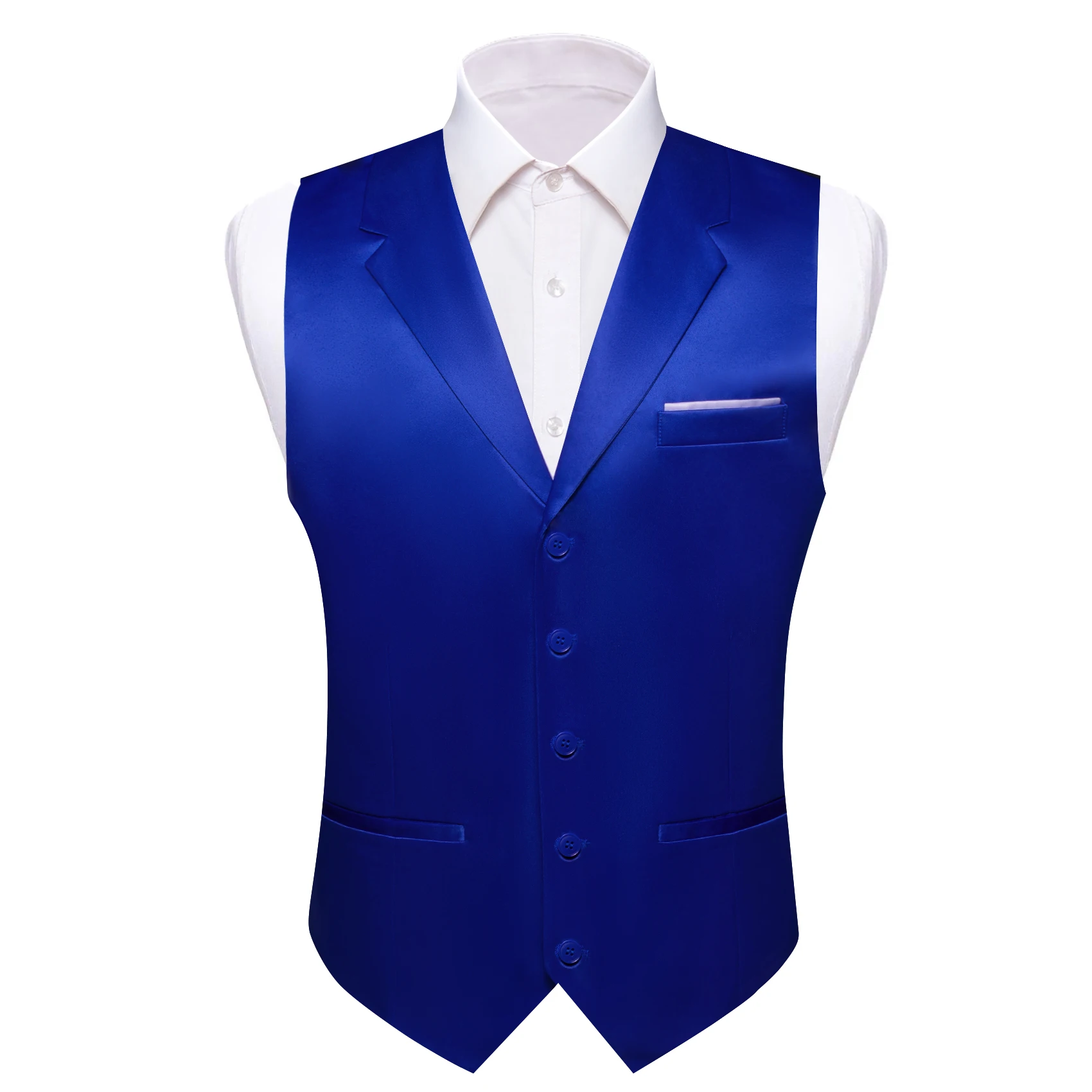

Barry Wang Silk Vest for Men Blue Black Red Solid Plain Waistcoat Lapel Collar Wedding Party Bridegroom Formal Sleeveless Jacket