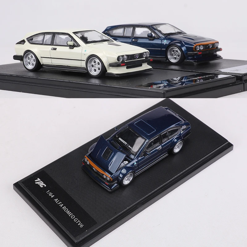 TPC 1:64 ROMEO GTV6 Alloy Model Car Can Open Thed Engine Hood 2
