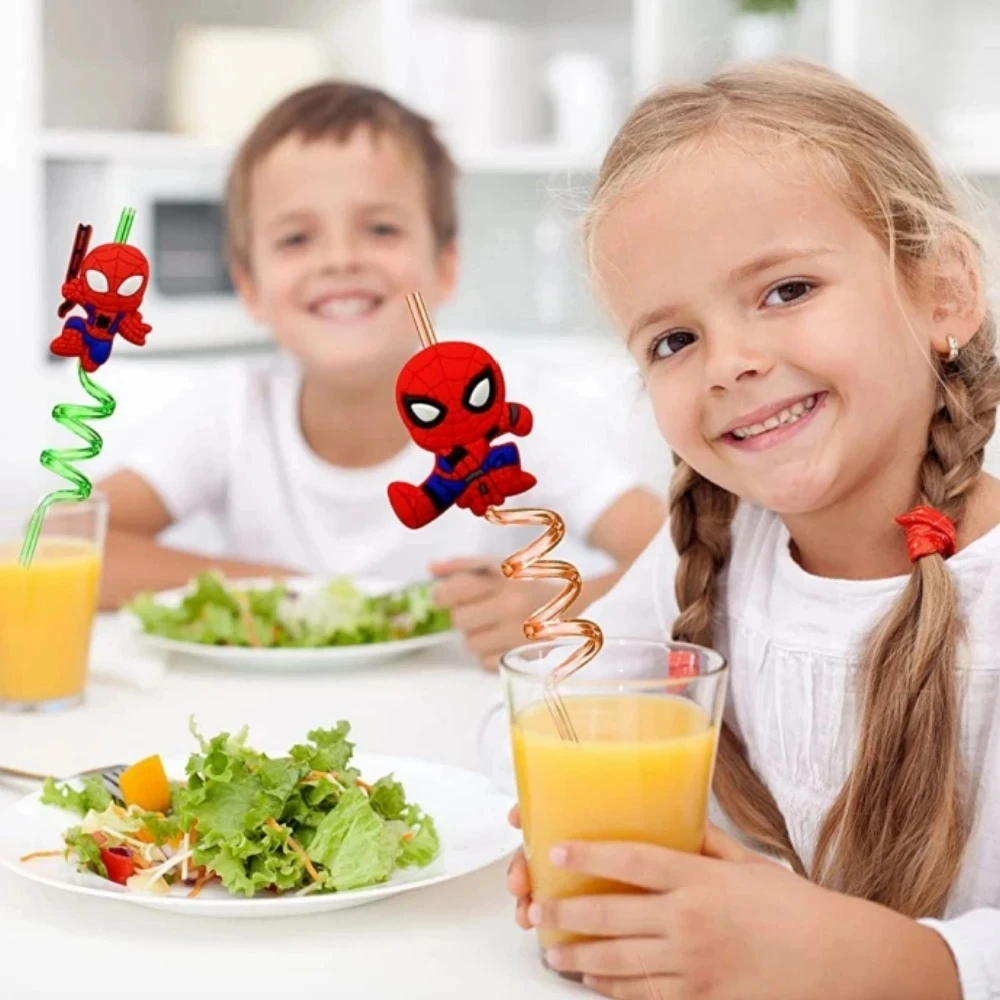 Party supplies Disney Spidey reusable drinking straws Spider Man birthday party supplies kinds of design spider party gifts Straws Supplies