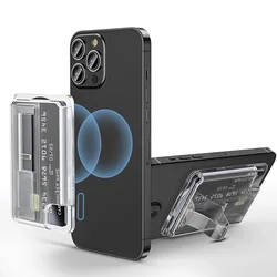 Grippopso Magnetic Wallet with Grip Card Holder (Transparent)