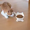 Cat Ear Ceramic Feeding Bowl Reusable Food Container Stable base anti-tip inclined mouth cat drinking water bowl pet supplies 4