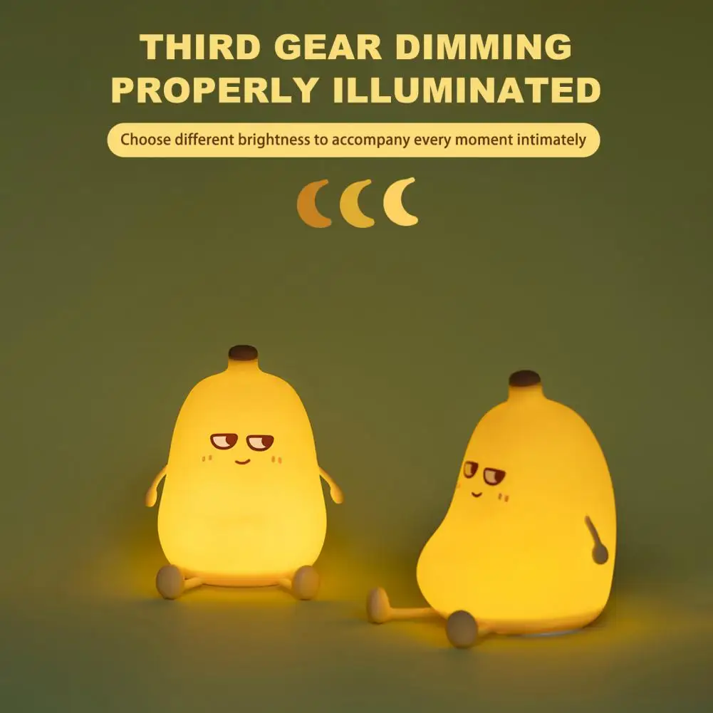 

Пищевой силикон, ночник, перезаряжаемый ночник, Аккумуляторный силиконовый ночник в виде банана, регулируемая яркость, мягкий для глаз детской комнаты